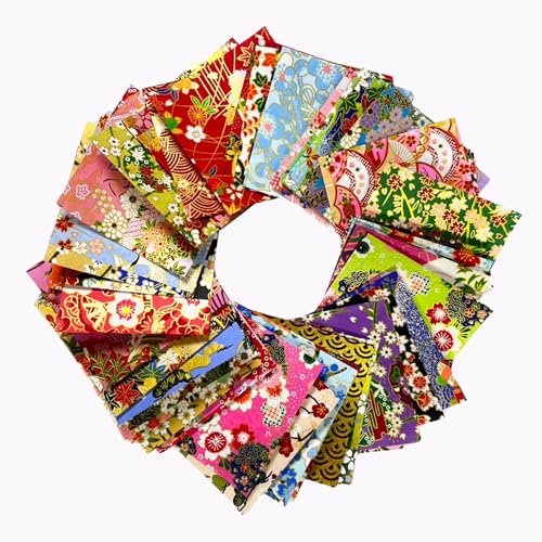 50 Origami Paper Yuzen Washi Paper Different Patterns Japanese Print 3x3 inches for Wedding Decor Japanese Designs