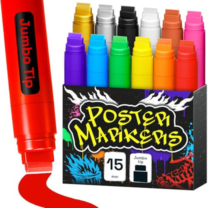 12 Multicolor Paint Pens for Glass Marking (12 Count)