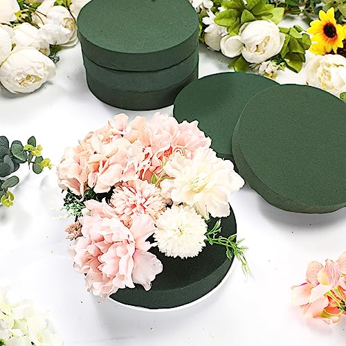 12 Pieces Round Floral Foam Wet Green Flower Foam DIY Flower Arrangement Kit for Aisle Wedding Party Decoration