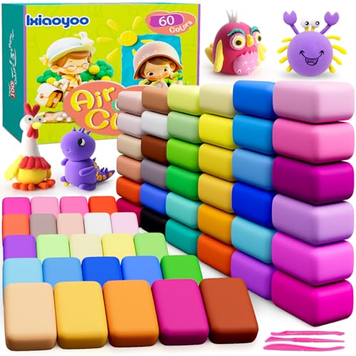 Air Dry Clay 60 Colors Foam Modeling Clay for School Projects (60 Count)