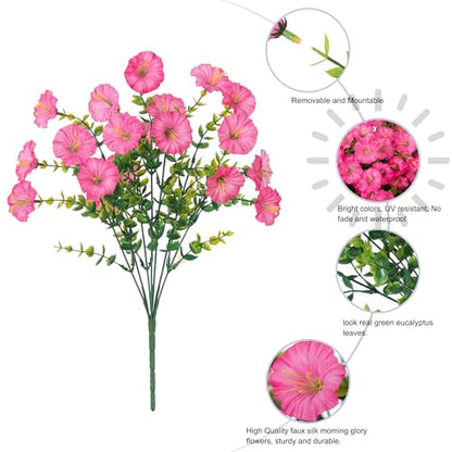 Artificial Flowers Fake Plants for Outdoors Decoration (12 Count)