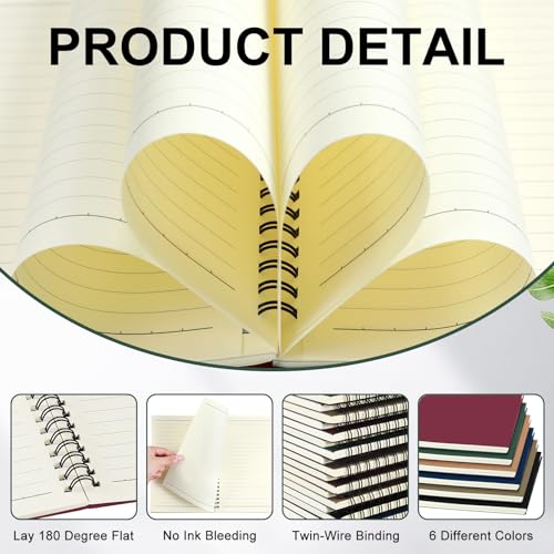 Spiral Notebook Bulk A5 College Ruled Journals Notebooks Lined 8.3 x 5.5 Inch Note Books Writing Thick Paper Notebook for Christmas Office Business School Gifts Supplies