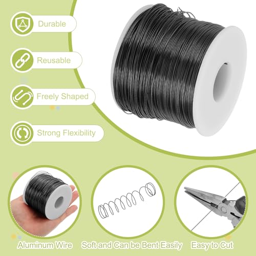 20 Gauge Anodized Aluminum Craft Wire Bendable Bonsai Training Wire 771 Feet 0.8mm for Sculpting Crafts Wreath Floral Beading Jewelry Making