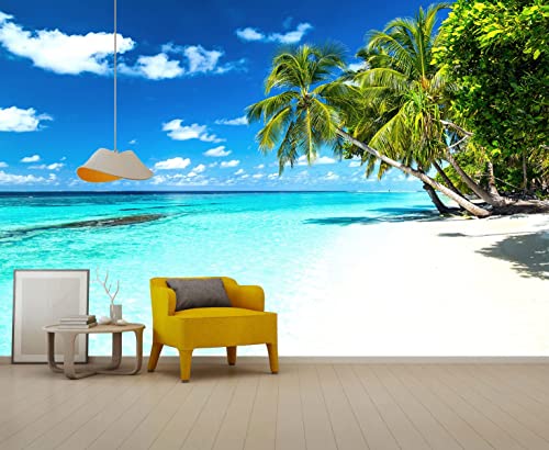 Palm Tree Wall Mural Tropic Paradise Beach Seascape Murals (56.25 Sq Ft)