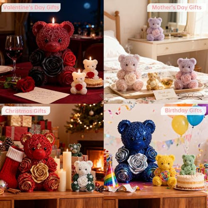 2PCS Rose Bear Silicone Mold (2 Count)