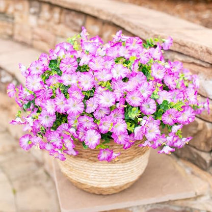 Artificial Flowers Fake Plants for Outdoors Decoration (12 Count)