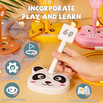Animal Ring Toss Game Toy Set Kid Yard Outdoor Party Camp Toddler Ages 3 (42 Count)