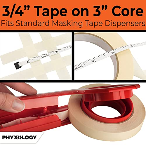 3/4 in Pro-Grade Masking Tape. 60 Yard 12 Pack = 720 Yards of Multi-Use, Easy Tear Tape. Great for Labeling, Painting, Packing and More. Adhesive Leaves No Residue. (2160 Foot)