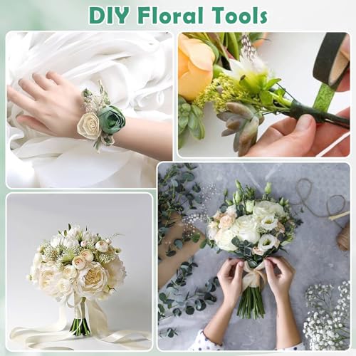 Floral Tape and Floral Wire Arrangement Tool Kit with Green Tape
