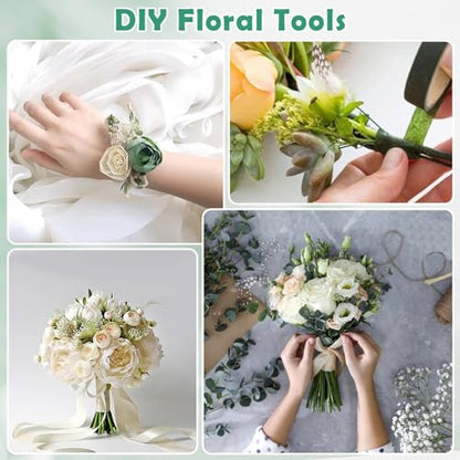 Floral Tape and Floral Wire Arrangement Tool Kit with Green Tape
