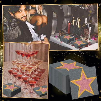 60 Pcs Movie Star Cocktail Paper Napkins 6.5 x 6.5 Inches (60 Count)