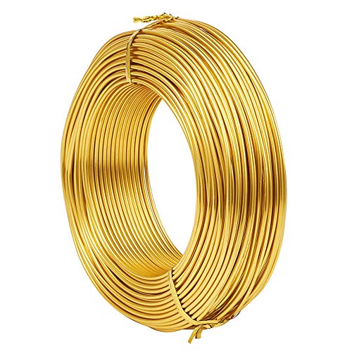 114 Feet 10 Gauge Aluminum Wire Gold Bendable Metal Craft Wire for Beading Jewelry Craft Making (144 Foot)