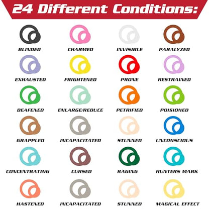 Flexible Condition Rings Status Effect Markers (120 Count)
