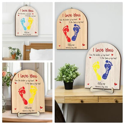 Personalized Handprint Wooden Sign Gift for Baby Showers
