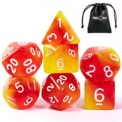 DND Dice Set D&D Polyhedral Dice with Dice Bag (7 Count)