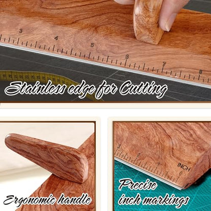 Safety Ruler with Handle & Stainless Steel Edge