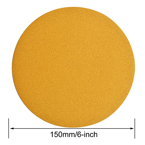6-Inch No-Hole Hook and Loop Gold Sanding Discs 180-Grit, 100-Pack (100 Count)