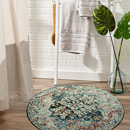 Reine Bohemian Floral Medallion Round Rug