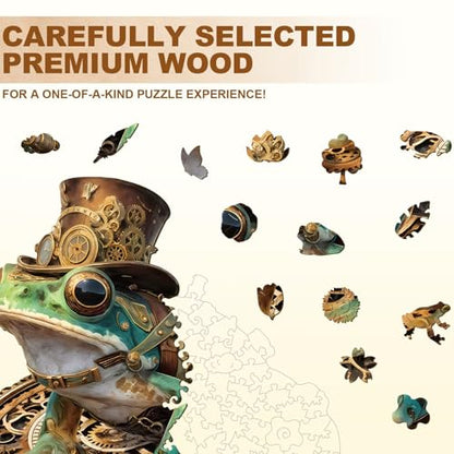 Steam Hopper Frog Puzzles Adults Gifts for Women Men Wooden 210 Pieces 13.4 x 13.0in