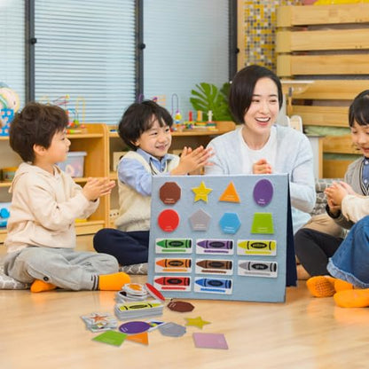Felt Shape and Color Matching Game Set for Toddlers (58 Count)