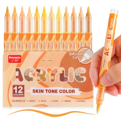 kander Guangna Acrylic Paint Markers 12 Colors (12 Count)