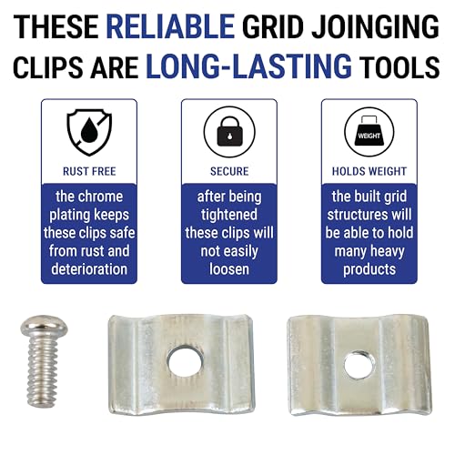 Gridwall Joining Clip Connectors for Grid Panels