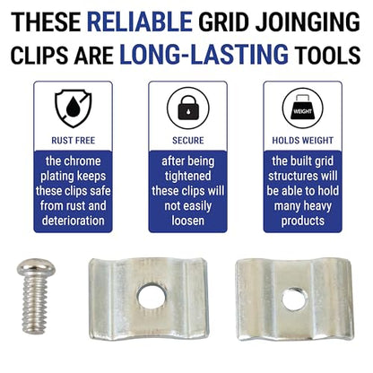 Gridwall Joining Clip Connectors for Grid Panels
