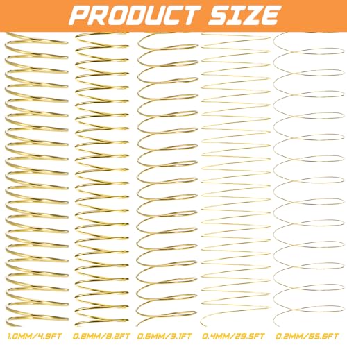15 Pcs 5 Size Copper Wire 18 20 22 26 32 Gauge Tarnish Resistant Jewelry Wire for Jewelry Making 121 Yard Metal Beading Crafting (370.56 Foot)