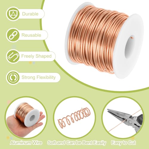12 Gauge Anodized Aluminum Craft Wire Bendable Bonsai Training Wire 98 Feet 2mm for Sculpting Crafts Wreath Floral Beading Jewelry Making
