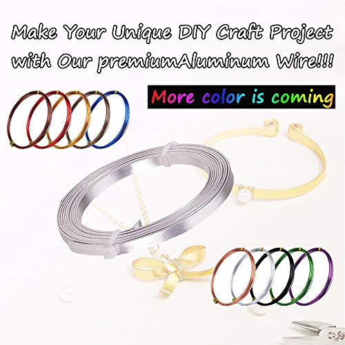 Flat Aluminum Wire Bendable Flat Wire for Crafts 5mm Metal Strips for DIY Jewelry Making Bezel Sculpting Armature 18Gauge 6.5Feet