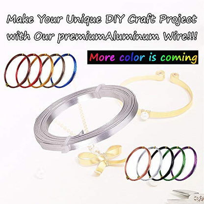 Flat Aluminum Wire Bendable Flat Wire for Crafts 5mm Metal Strips for DIY Jewelry Making Bezel Sculpting Armature 18Gauge 6.5Feet