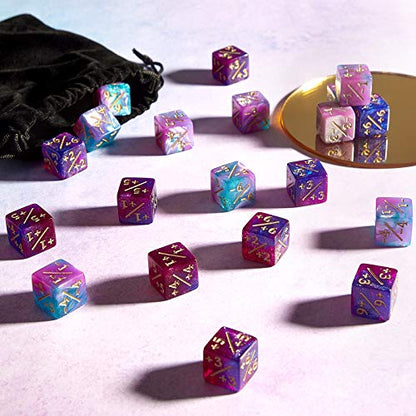 24 Pcs Pieces D6 Dice Counters with 2 Bag