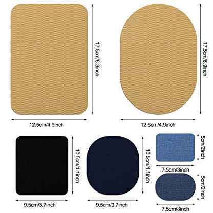 30 Pieces Iron on Fabric Patches Fabric Repair Patches Twill Clothing Repair Patch Kit for Jacket Clothes (30 Count)