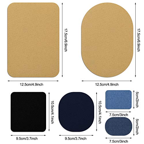 30 Pieces Iron on Fabric Patches Fabric Repair Patches Twill Clothing Repair Patch Kit for Jacket Clothes (30 Count)