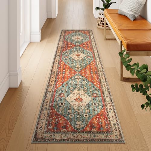 Felice Boho Tribal 2'6" x 10' Washable Runners for Hallways