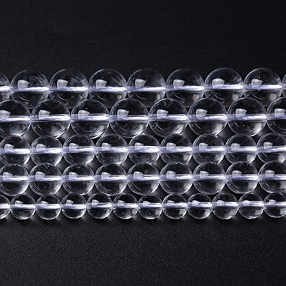 AAAAA Natural Clear White Crystal Quartz Beads Round Loose Spacer Beads for Jewelry Making DIY Bracelets Crystal Energy Healing Power Stone 36pcs 10mm 15 Inch (16 Count)