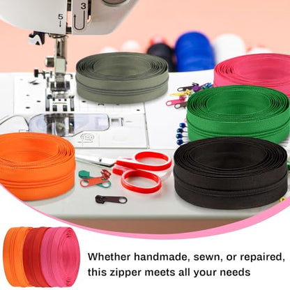 31 Yards 10 Pieces Sewing Zippers #3 Nylon Coil Zippers Assorted Zipper for Sewing with 40 Zipper Sliders for DIY Tailor Sewing Crafts Supplies (10 Count)