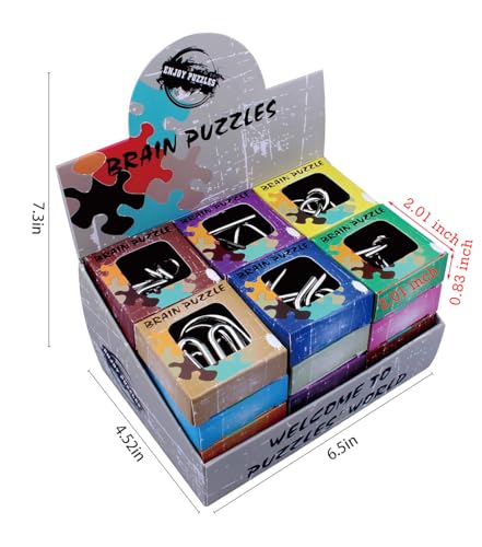 24 Pack Metal Puzzles Brain Teaser IQ Wire Metal Puzzles for Adults Kids Teenagers Gifts Fidget Toys Educational Puzzle Games Toys Magic Trick Toy Party Favors for Kids Adults Challenge (24 Count)