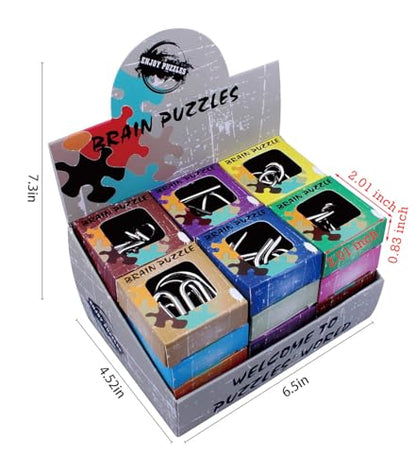 24 Pack Metal Puzzles Brain Teaser IQ Wire Metal Puzzles for Adults Kids Teenagers Gifts Fidget Toys Educational Puzzle Games Toys Magic Trick Toy Party Favors for Kids Adults Challenge (24 Count)