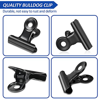 30 Pack Bulldog Clips 1.25 Inches Small Hinge Paper Clips Metal Hinge Clips for Crafts (30 Count)
