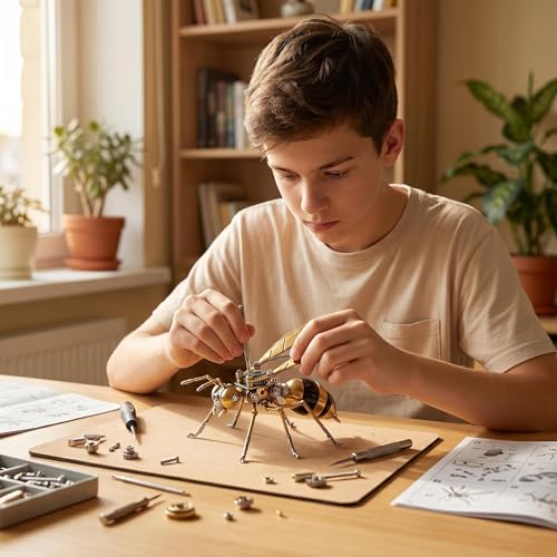 3D Metal Puzzle Model Mechanical Kits for Adults Teens Steampunk Hornet Insect 140+ Parts 2 (100 Count)