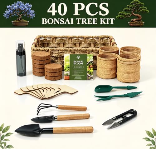 8 Pack Bonsai Tree Kit with Complete Tools (40 Count)