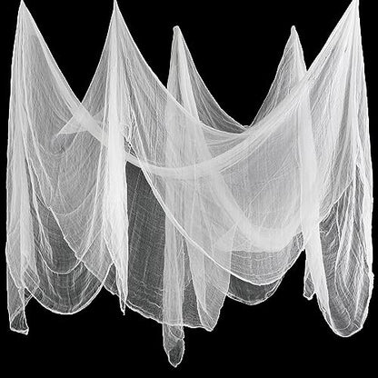 Halloween Cheese cloth 29.92 x 590.55 Inch White Cheesecloth Roll for Crafts Large Cotton Muslin Gauze Fabric for Halloween Outdoor & Indoor Spooky Decoration