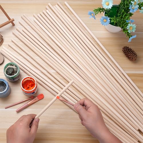 Wood Dowels Wooden Dowel Rods for Crafts (25 Count)