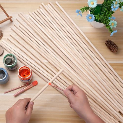 Wood Dowels Wooden Dowel Rods for Crafts (25 Count)