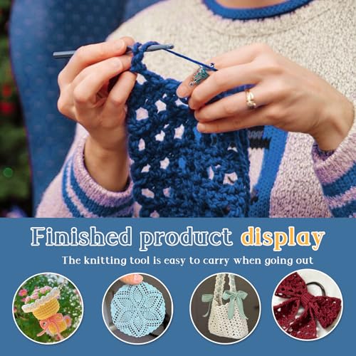 34 Pcs Crochet Ring Adjustable Knitting Thimble Accessories