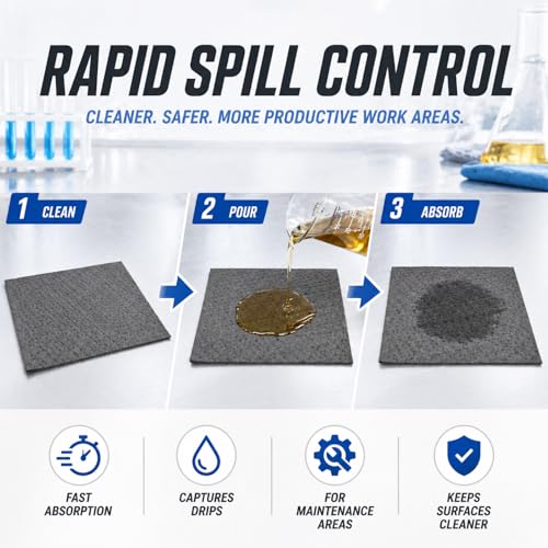 100 Pcs Oil Absorbent Pad for Spill (100 Count)