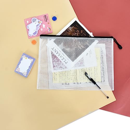 A5 22 PCS 9.49"x 7.09"Mesh Zipper Pouch Set (22 Count)