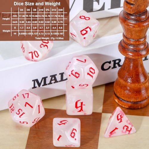 210 Pcs Dice Sets Bulk with Drawstring Bag Polyhedral Dice Sets Multi Role Playing Table Game D4 D6 D8 D10 D% D12 D20