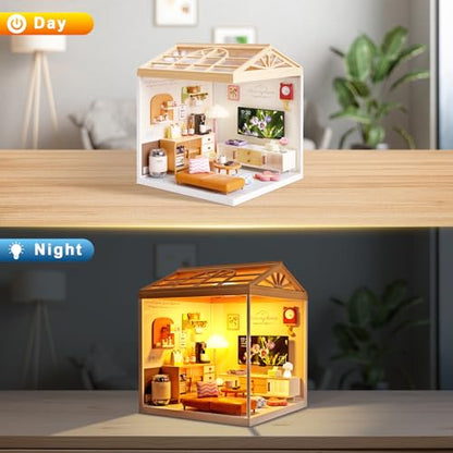 Modern Living Room DIY Miniature House Kit for Adults